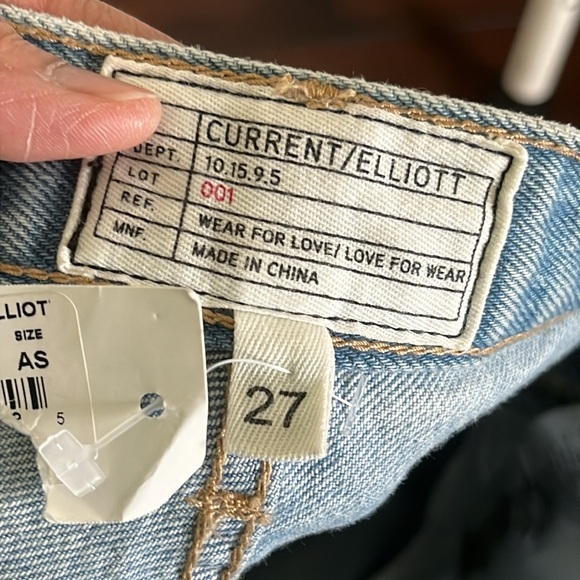 Anthropologie Current Elliott The Slouchy Skinny Straight Cropped Jeans Size 27 - Picture 13 of 16
